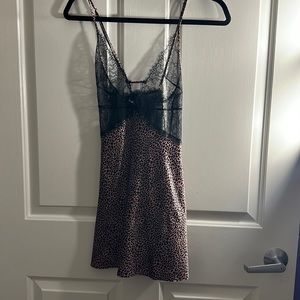 Victoria secret satin lace plunge slip dress
